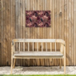 Vogels - Bladeren - Roze Tuinposter op houten frame 2 cm dik klein 845 -sfeer4