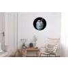 Kokosnoot - Eten - Delfts blauw - Drinken Wandcirkel aluminium klein -woonkamer