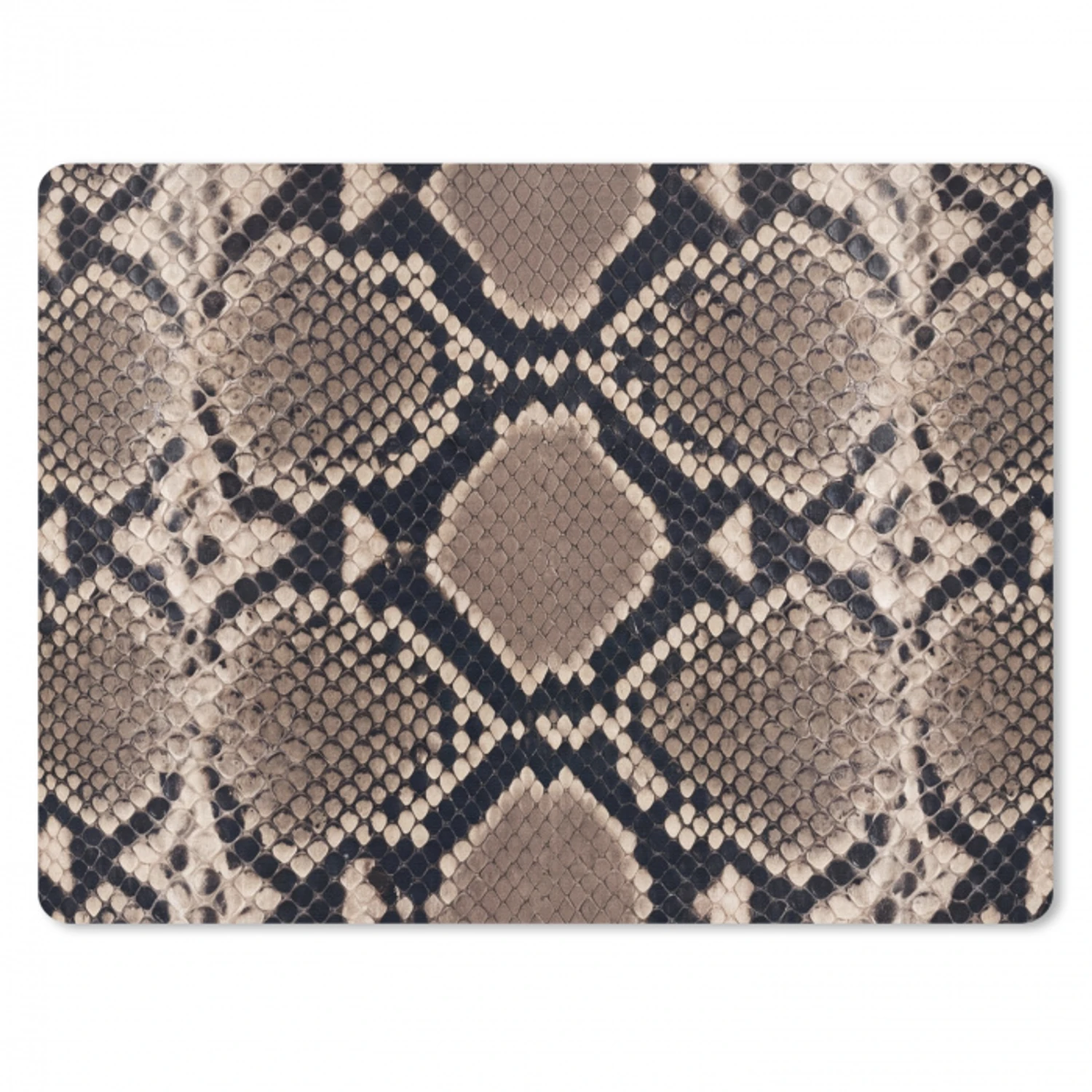 Slangenprint - Python - Bruin muismat rubber klein -3d