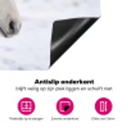 Paard - Kop - Winter - Dieren - Wit Inductie beschermer vinyl 3mm klein -wsfeer4_website