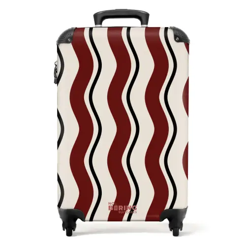 Golvende strepen in rood NBS - Handbagage koffer - Unisex middel -productfoto_recht