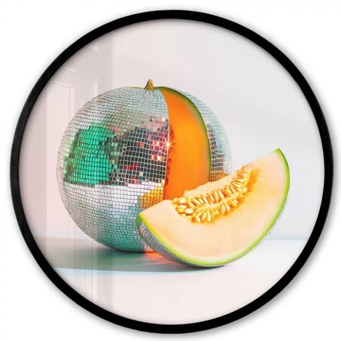 Disco - Discobal - Meloen - Pastel Fotolijst rond zonder passe partout klein -3d