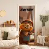 Schattig dier met bouwhelm en tas en de tekst “Deze kamer is van: jouw naam”. deurposter klein -sfeer2