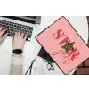 Star girl - Roze - Panter - Ster laptophoes neopreen klein -bureau