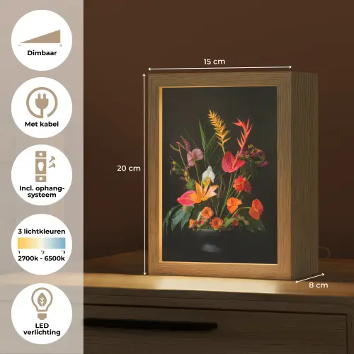 Schaal - Boeket - Bloemen Light Box met kabel (Tafellamp) klein -USP_NL