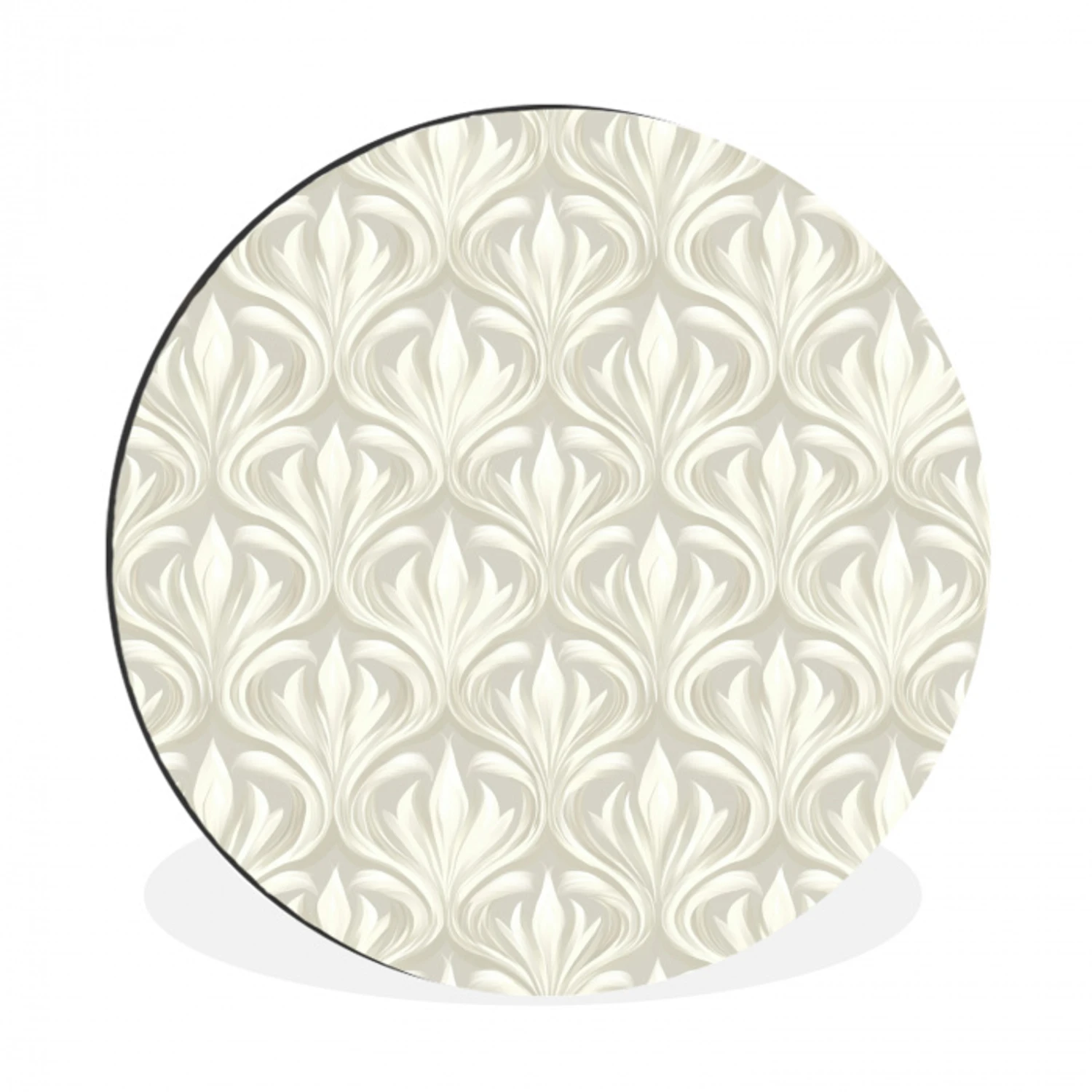 Barok - Patroon - Beige Wandcirkel aluminium klein 190 -3d