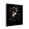 Bloemstuk - Vaas - Zwart aluminium wit klein -3d