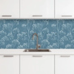 Takken - Bessen - Patroon - Lichtblauw keuken achterwand 2 middel 871 -3d