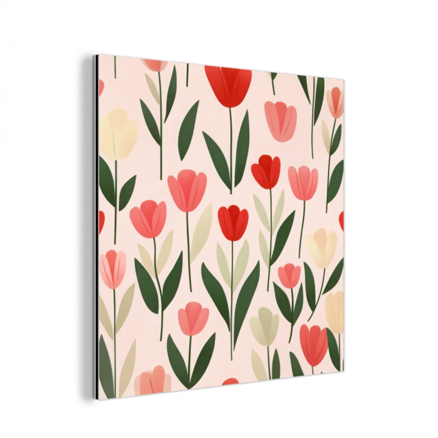 Tulpen - Modern - Roze aluminium wit klein -3d