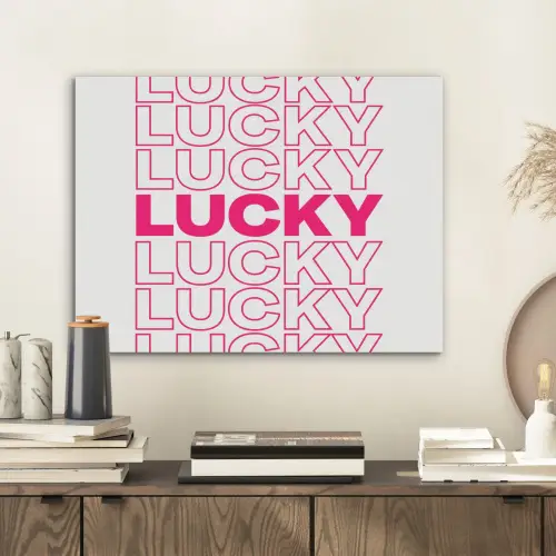 Lucky - Roze - Patroon PET vilt klein -sfeer1
