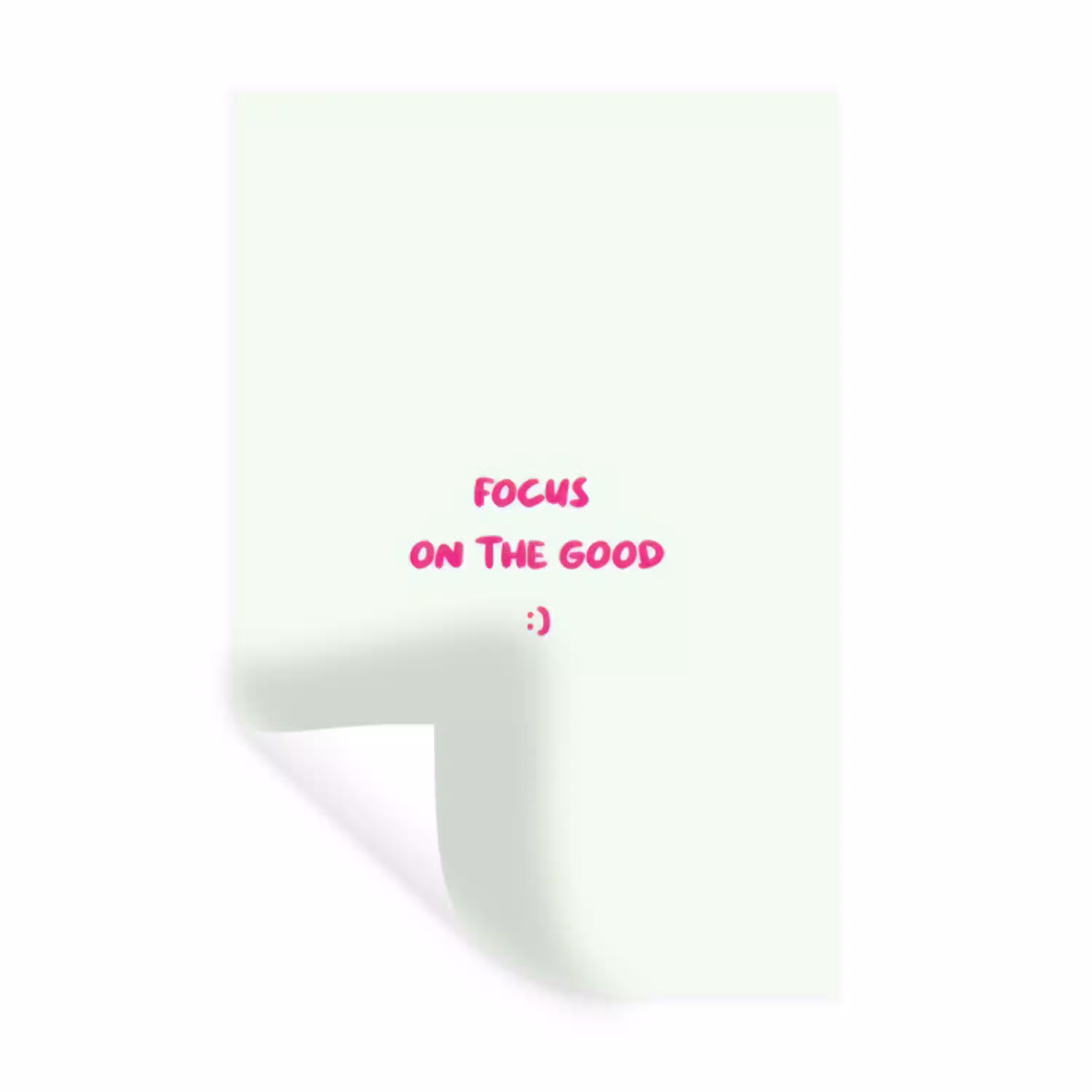 Focus - Beige - Roze - Smiley Muursticker klein -3d