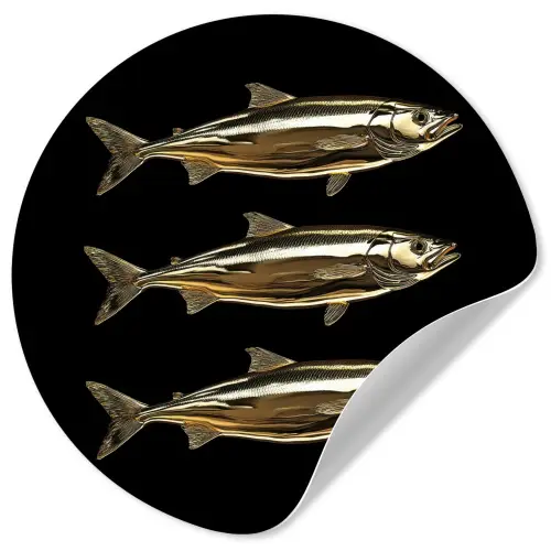 Vissen - Goud - Zwart Wandcirkel behangsticker klein -3d