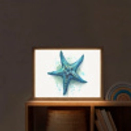 Zeester - Blauw - Spetters Light Box met batterij (Wandlamp kind) middel -sfeer1_kind