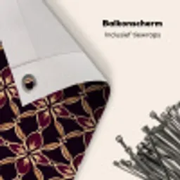 Symmetrisch - Tegel - Burgundy Balkonbeschermer Duitsland klein 596 -closeup_NL