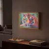 Tijger - Olieverf - Dieren - Kunst Light Box met batterij (Wandlamp) middel -sfeer1