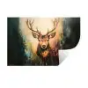 Hert - Geverfd - Gewei - Bruin Muursticker klein -3d