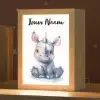 Neushoorn - Baby dier - Dieren Light Box met kabel (Kinderlampje) klein -zzz_3d_website