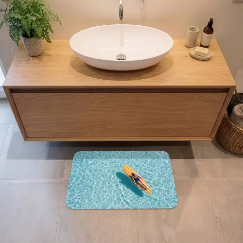 Surfboard - Water - Badpak - Oranje Badmat klein -sfeer1