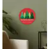 Minimalistisch - Kerstbomen - Rood - Sneeuw Wandcirkel kunststof plaat 5mm dik klein -sfeer3