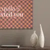 Tequila texted you - Glas - Vierkanten - Oranje PET vilt klein -sfeer6_closeup