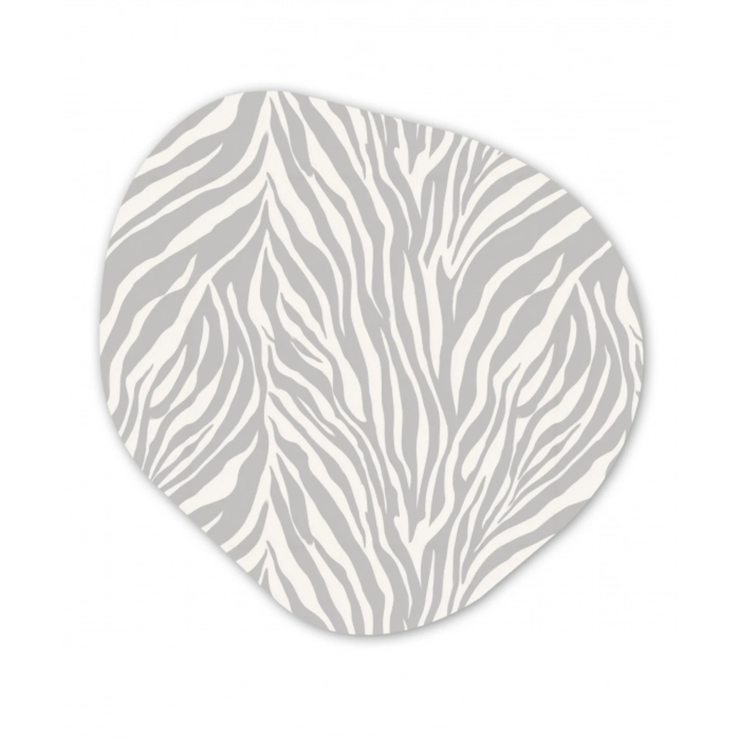 Zebra - Motief - Grijs Wandcirkel Organisch Aluminium middel 851 -3d
