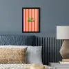 Strepen - Oranje - Verticaal - Ciao bella fotolijst zwart zonder passe partout klein -sfeer3