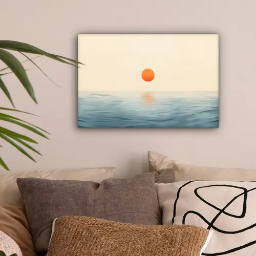 Zon - Oranje - Zee canvas 2cm klein -sfeer1