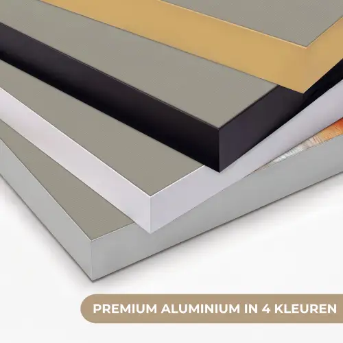 Kleurrijk - Vogeltje - Veren - Blauw Textielframe zwart klein -USP_kleurenNL
