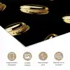 Macarons - Patroon - Goud - Zwart poster papier klein -closeup_NL