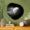 Honkbal - Wit - Vliegt Wandcirkel Organisch Plexiglas middel -sfeer2