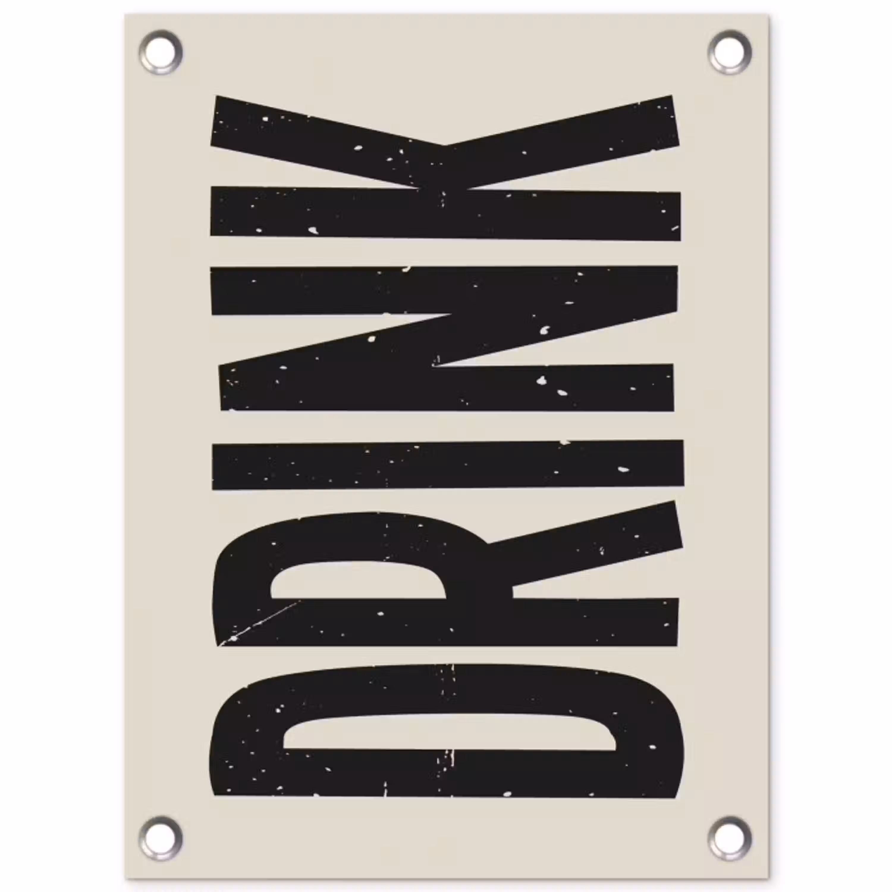 Vintage - Zwart - Decoratie - Japandi tuinposter los doek klein -3d