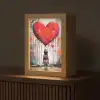 Meisje - Hart - Graffiti - Kunst - Kleuren - Rood Light Box met kabel (Tafellamp) klein -z3d_website