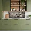 Schotse hooglander - Zwart - Wit - Hout keuken achterwand 2 middel -sfeer3