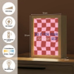 Furture - Geblokt - Rood Light Box met kabel (Tafellamp) klein -USP_DE