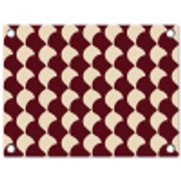 Rood - Tegelpatroon - Crème tuinposter los doek klein 239 -3d