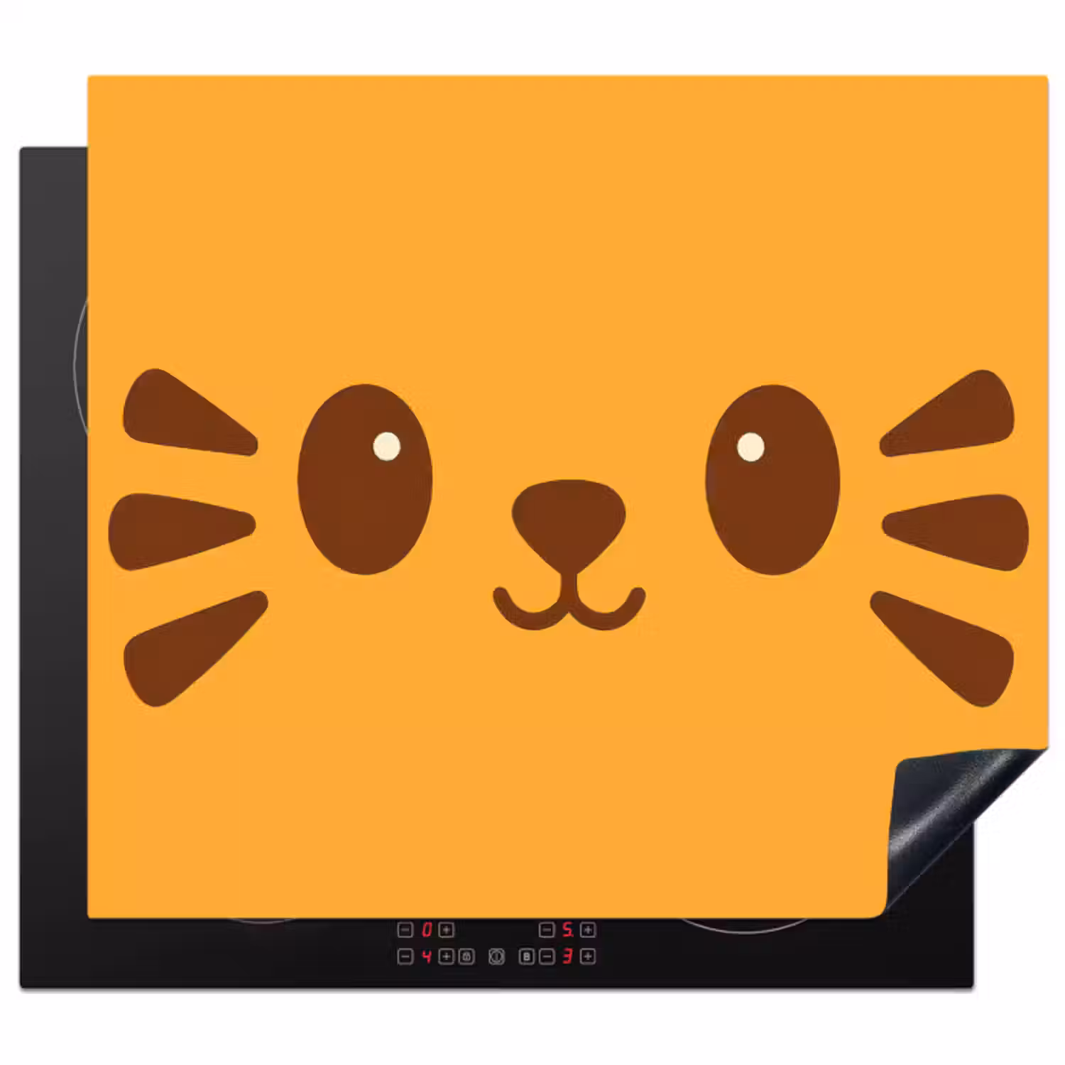 Inductie beschermer - Kat - Simplistisch - Oranje - Vrolijk