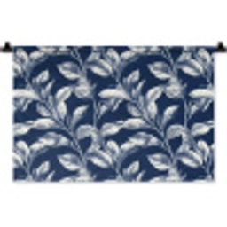 Botanisch - Patroon - Blauw Wandkleed katoen klein 269 -zz3d