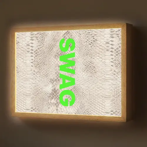 Slangenprint - SWAG - Neon - Groen Light Box met batterij (Wandlamp) middel -z3d_website