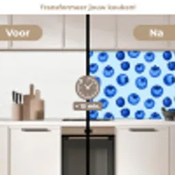 Bessen - Modern - Blauw keuken achterwand 2 middel 871 -voor-na2_NL