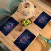 Wereldkaart - Futuristisch - Oranje Placemat vinyl groot -zzsfeer5_Kitchenyeah-website