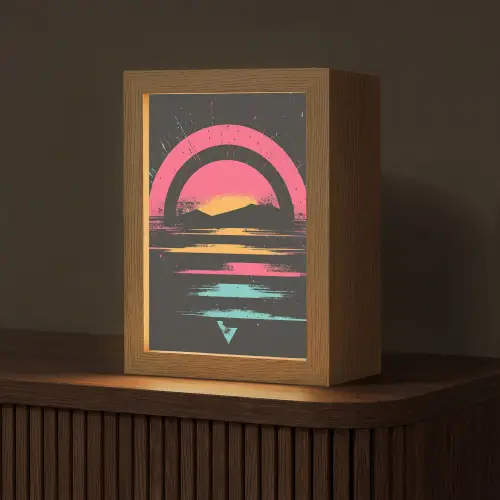 Cirkel - Abstract - Roze Light Box met kabel (Tafellamp) klein -z3d_website