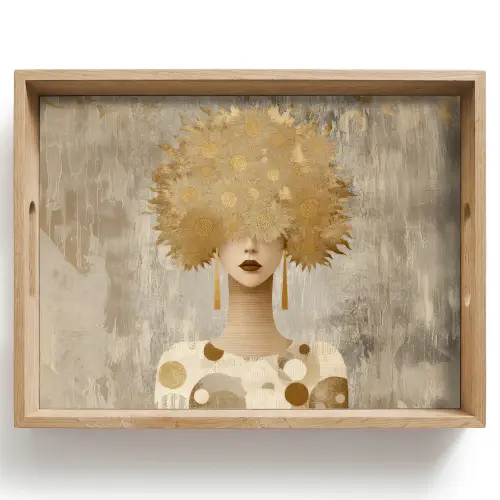 Goud - Portret - Vrouw Dienblad Rechthoek middel -z3d_shopping