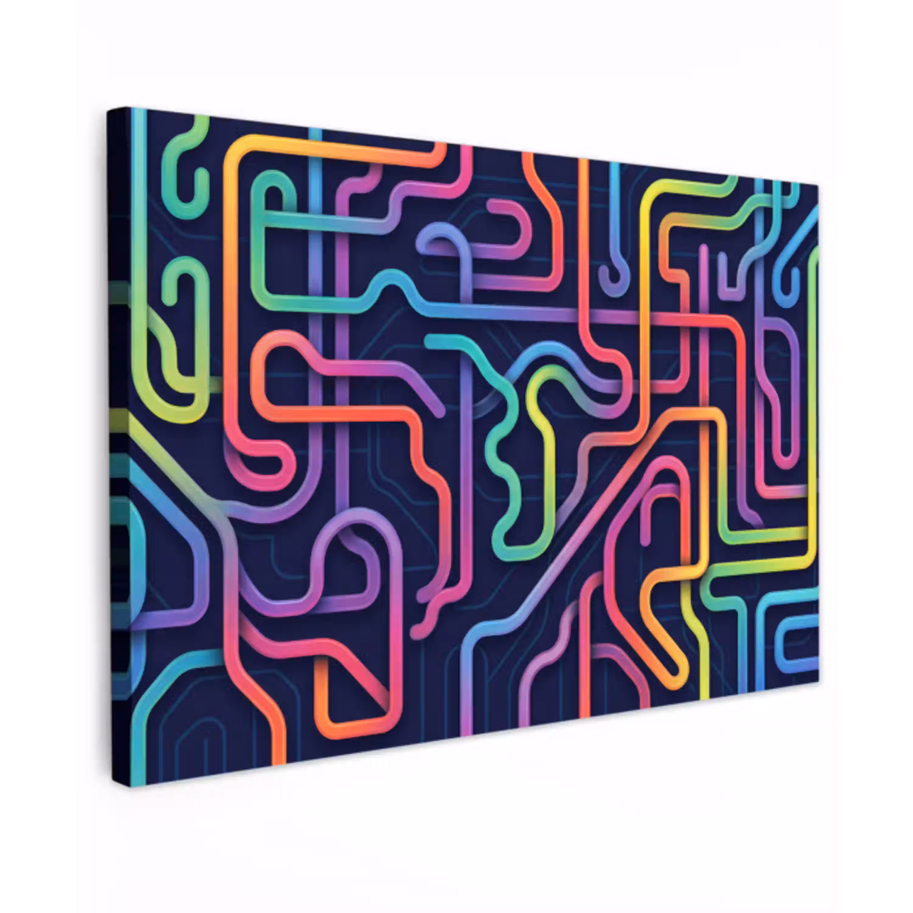 Retro - Abstract - Neon Tuinposter op houten frame 2 cm dik klein -3d