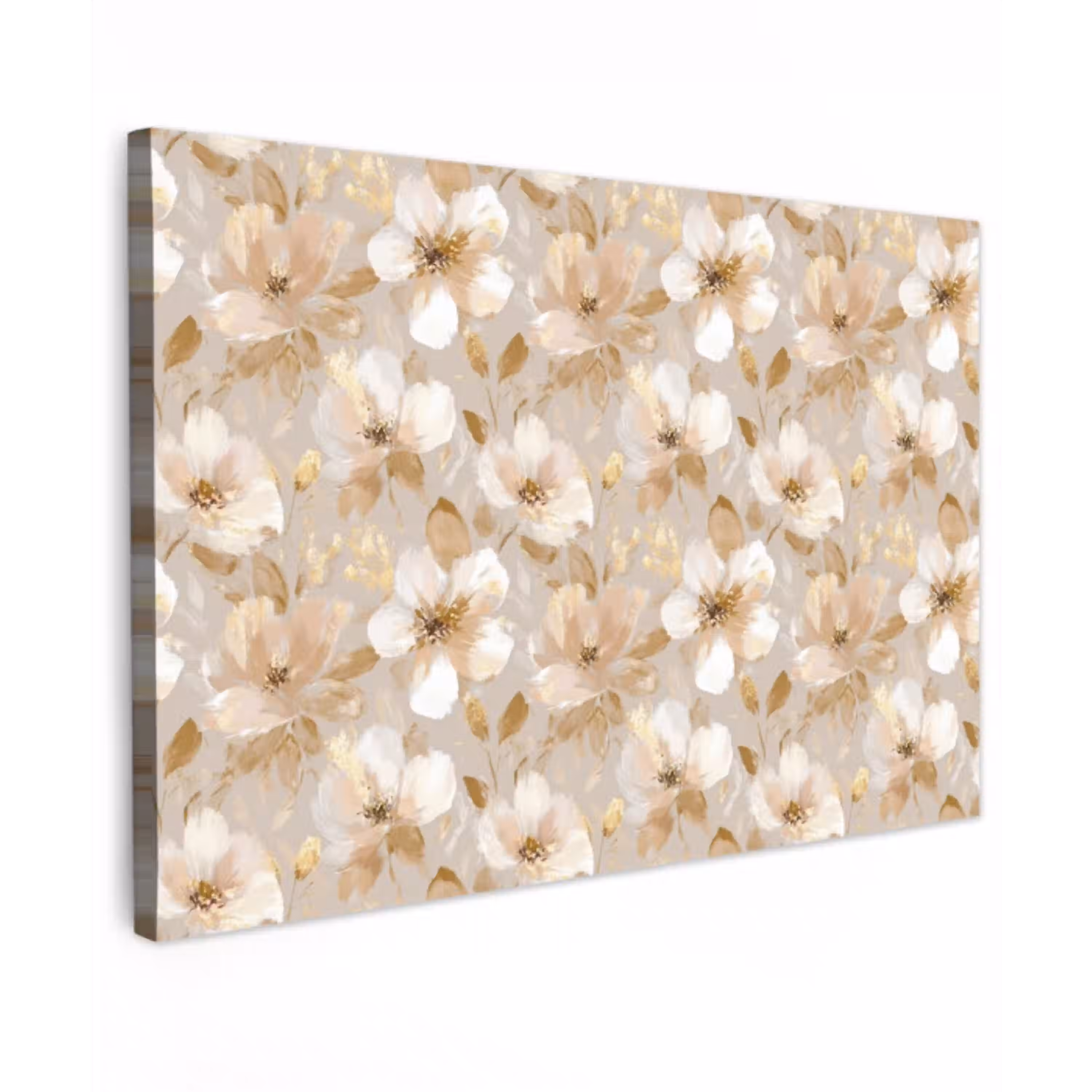 Bloemen - artistiek - Goud canvas 2cm klein 34 -z3d