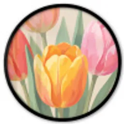 Tulpen - Abstract - Kleurrijk Fotolijst rond zonder passe partout klein -3d
