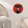 Windhond - Minimalistisch - Rood Wandcirkel kunststof plaat 5mm dik klein -sfeer5