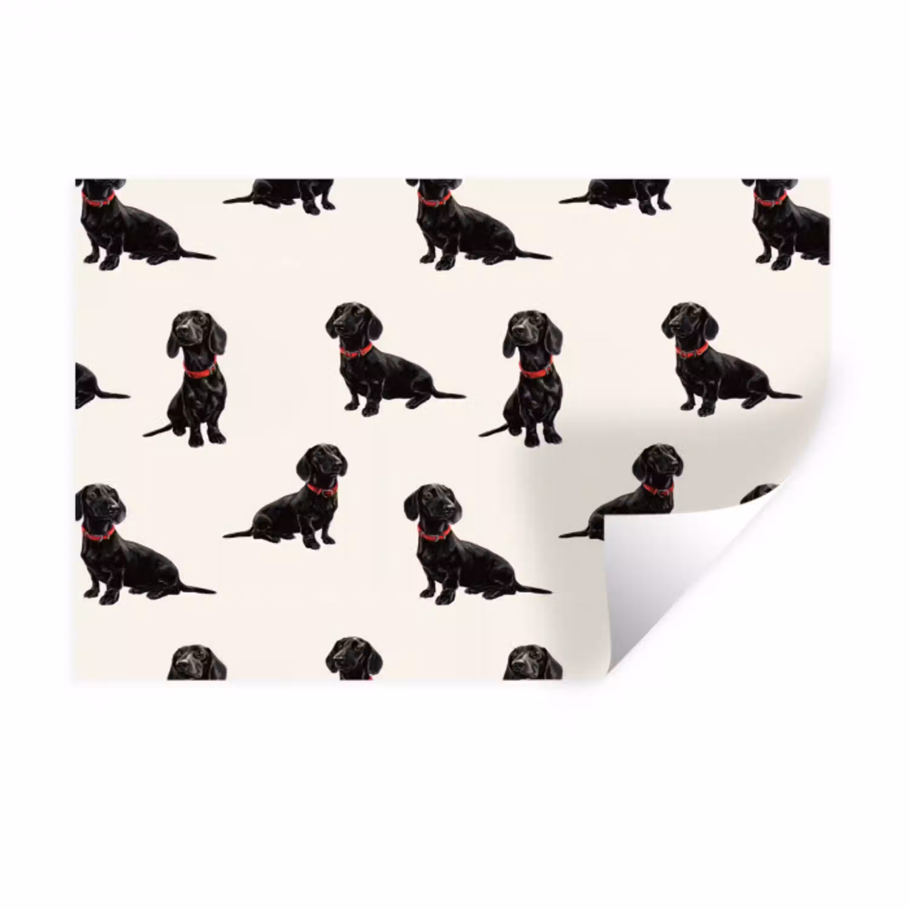 Hond - Patroon - Zwart Muursticker klein 286 -3d