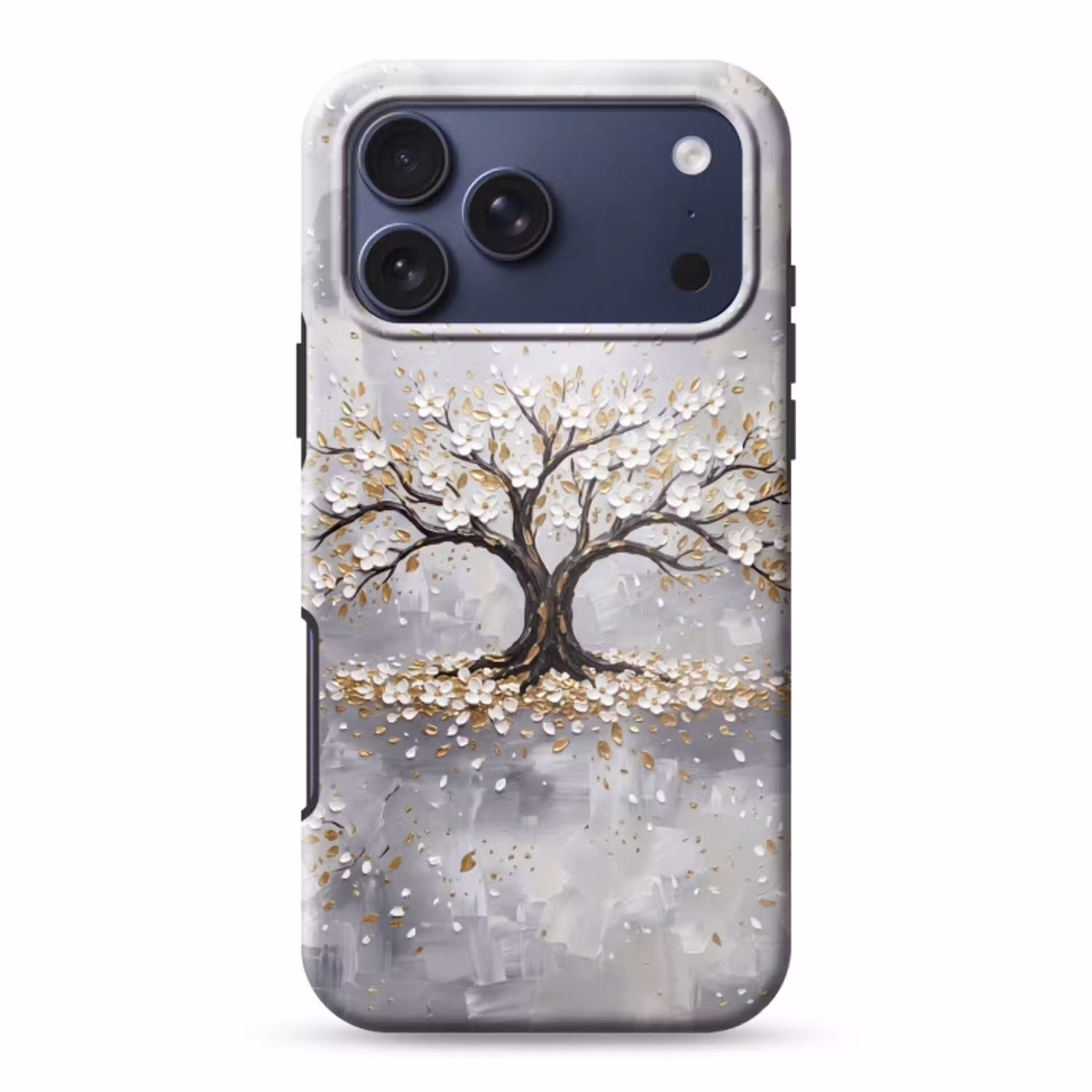 Boom - Bloemen - Natuur - Abstract - Wit Toughcase MagSafe Apple iPhone 17 Pro Max klein -3d