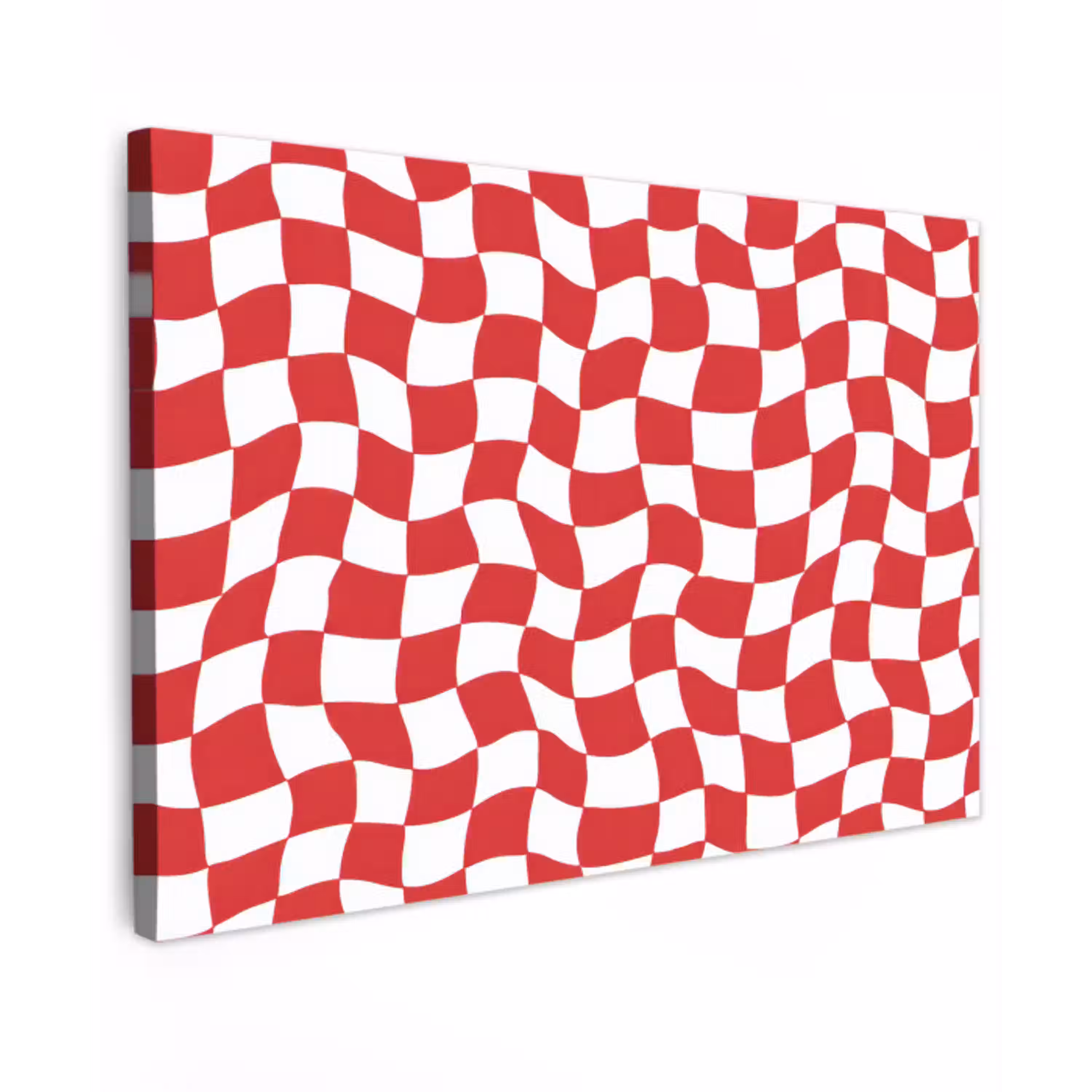 Golvend - Patroon - Rood Tuinposter op houten frame 2 cm dik klein 845 -3d