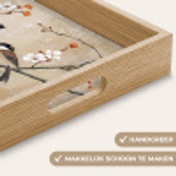 Vogels - Bloesemtak - Bloemen - Oranje Dienblad Rechthoek middel -USP_HandgreepNL
